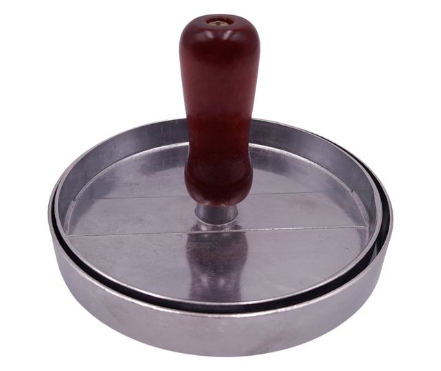 Kézi hamburgerprés IdeallStore®, Exquisite Chef, alumínium, 11.5 cm, ezüst