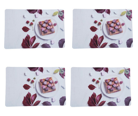 Set suport farfurie pentru servirea mesei, model Pufo Cookie, 4 bucati, 44 x 29 cm