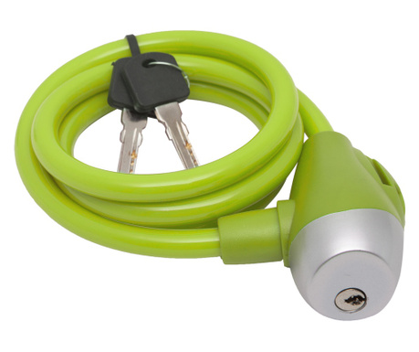 Mercaton® стоманена ключалка за велосипед с бронирана ключалка, Ø 10 мм, дължина 120 см, зелена