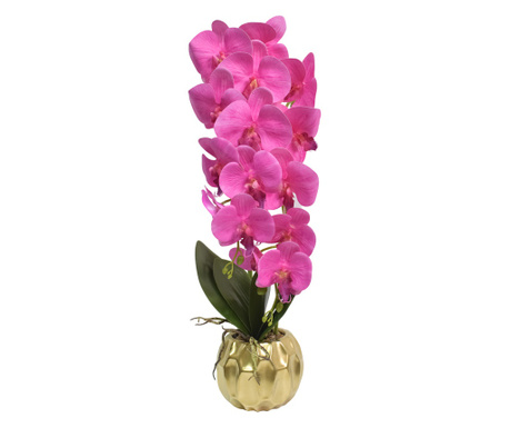 Orhidee cu aspect natural in ghiveci ceramic, 60 cm, Naimeed D4854, Roz