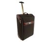 Troler Luxurious Traveler by Quasar & Co., maner telescopic, doua roti, 58 x 37 x 23 cm, piele ecologica/textil, maro