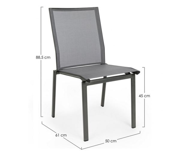 4 db antracitszürke kerti szék szett Cruise 50x61x88,5 cm