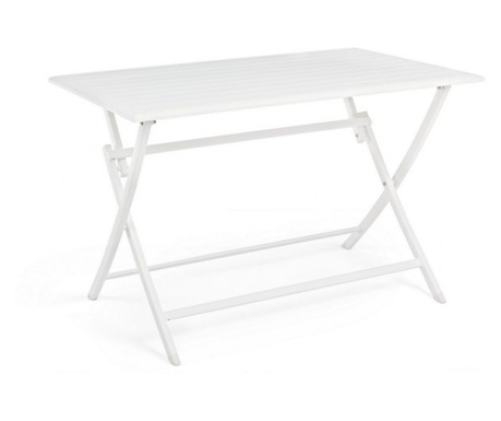 Fehér alumínium összecsukható asztal Elin 110x70x71 cm