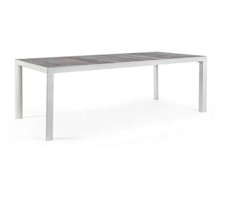 Mason fehér kerámia szürke alumínium asztal 220x100x74 cm