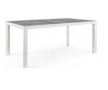 Mason szürke fehér kerámia alumínium asztal 160x90x74 cm