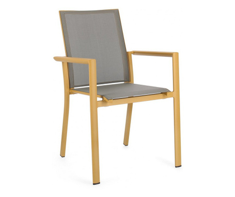 4 db-os kerti szék készlet sárga szürke Konnor 56,2x60x88 cm