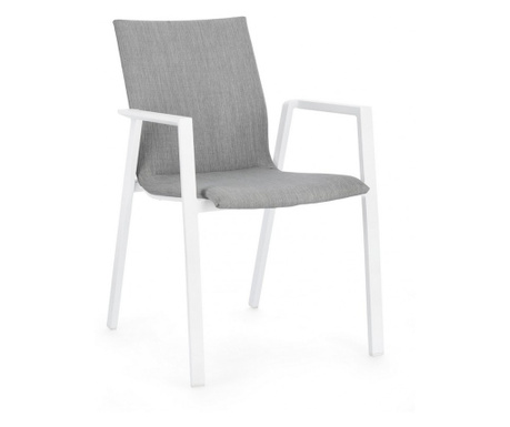 Komplet 4 belo sivih stolov Odekon 55,5x60x83 cm