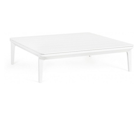 Mátrix fehér alumínium asztal 99x99x33 cm