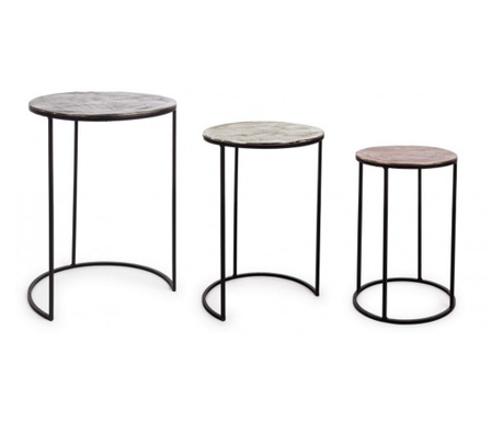 3 db Tahir alumínium vas asztal készlet 29x49 cm, 33x55 cm, 41x60 cm