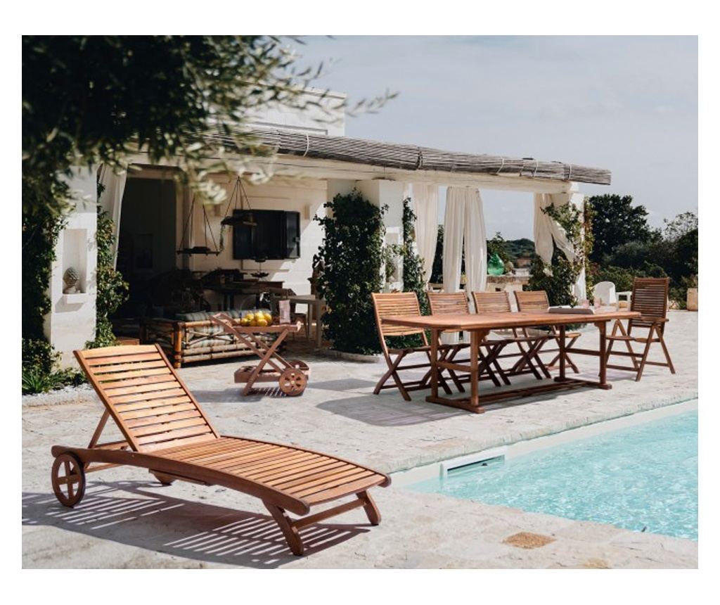 Carucior servire lemn maro Noemi 89x56x76 cm - 3