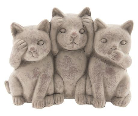 Siva figurica mačke iz terakote 22x10x16 cm