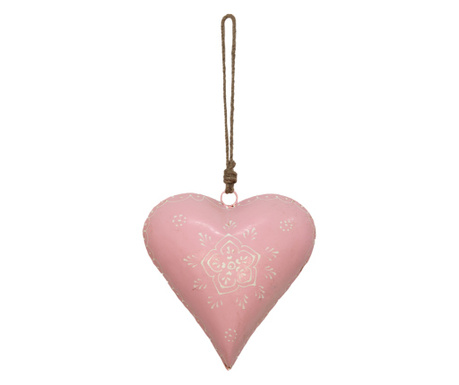 Set od 2 ukrasa Srce metalno ružičasto bijelo 20x6x20 cm