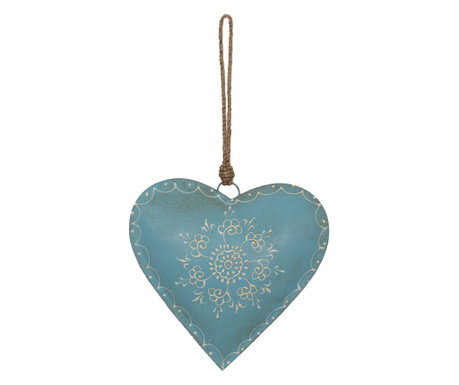 Set od 2 ukrasa Srce metalno krem plavo 20x1x20 cm