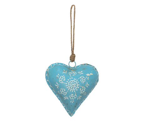 Set od 2 ukrasa Srce metalno krem plavo 15x4x15 cm
