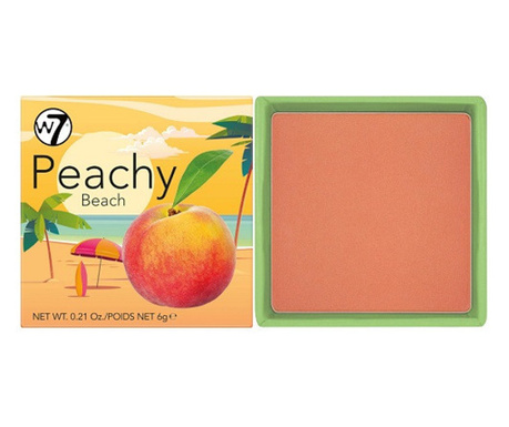 Fard de obraz, W7, Peachy Beach Blush, 6 g
