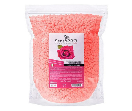 Elasztikus szőrtelenítő viasz, granulátum, SensoPro, rózsaszín, 1000 g