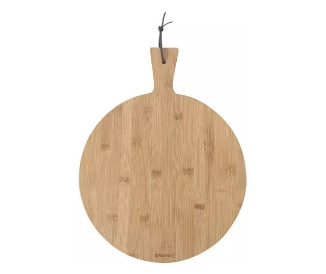 Placa pizza Kinghoff KH 1674, 35 cm, Maner confortabil, Bambus