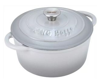 Oală din fontă Kinghoff KH 1521, 4 litri, 24 cm, emailat, inducție, gri