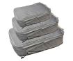 Set 3 huse organizare bagaj, Quasar & Co., impermeabile, sistem compresie/extensie cu fermoar, gri