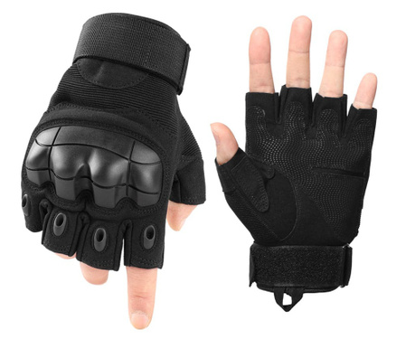 Военно-тактически ръкавици IdeallStore®, Total Survivor, съчленени протектори, найлон, размер L, черни