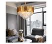 Candelabru RFAN, Model WL339/500, Textura Cristal, Metal, 8 X E27, Auriu