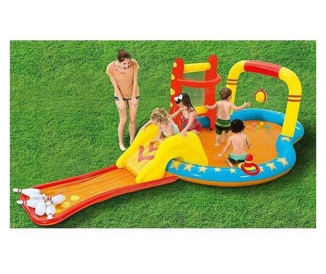 Piscina gonflabila pentru copii, de joaca, cu tobogan, 435x213x117 cm, Bestway Lil' Champ