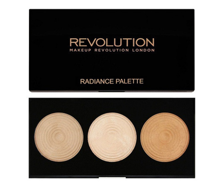 Paleta 3 pudre iluminatoare, Makeup Revolution, Radiance Palette, 3 Radiant Lights Highlighters