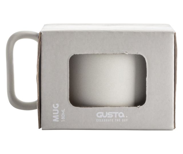 Чаша мъг GUSTA 180 ml, Vintage, Бял, Порцелан, 180 мл, Ф8,2см Н6см