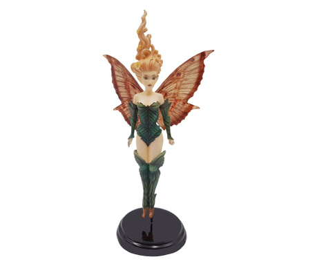 Dekoratív figura IdeallStore®, Tűztündér, gyanta, kézzel készített, 17 cm, zöld