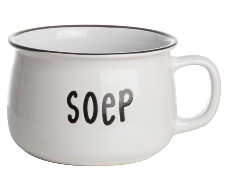 Чаша за супа GUSTA, SOEP, Порцелан, 500 мл, Ф9х8 см