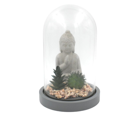 Glob decorativ sticlă Buddha plante 21cm