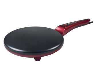 Уред за палачинки Beper BT.710Y, 800W, 20 см, Съд за смес, Незалепващ, Червен