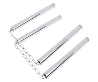 Komplet dveh Nunchaku IdeallStore, pomočnik pri vadbi, jeklo, 27 cm, srebrna