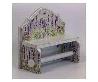 Suport decorativ pentru hartie bucatarie, handmade,lemn,31,5x13,5x28,5 cm