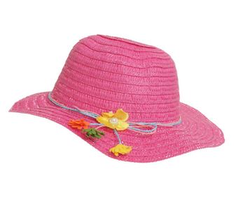 Palarie de paie pentru fete PAMI, PC-0223-121-2, 52 cm, Ciclam