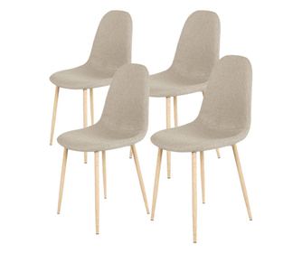 4 buc scaune acoperite cu material textil, bej