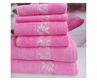 Set 6 Prosoape New Maura ( 2 buc 3050 + 2 buc 50100 + 2 buc 70140Cm ) Studio Casa - 100%Bbc, Roz