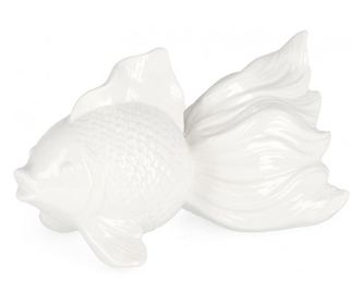 Set 3 ribjih okraskov bel porcelan 26,2x14,3x14,1 cm