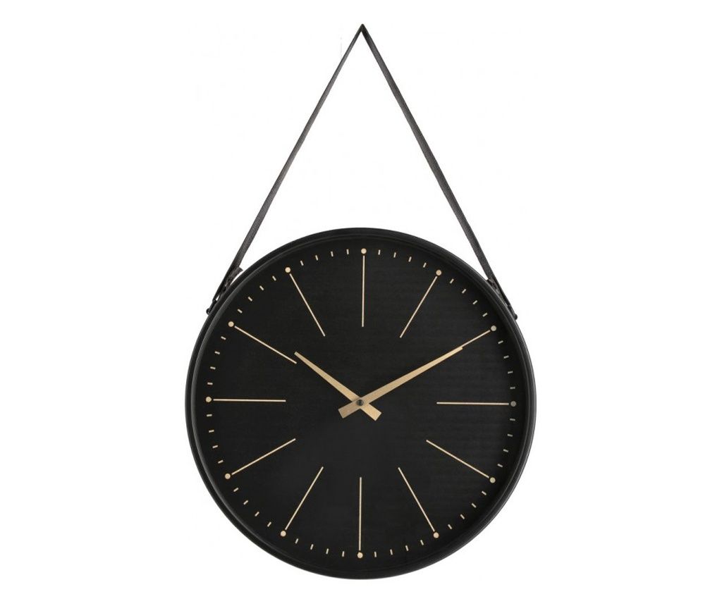 Črna in zlata stenska ura 40x6x66 cm