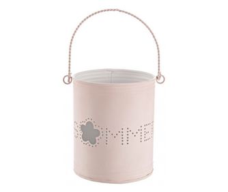 Комплект 4 свещника розови метални Summer 12x14 см