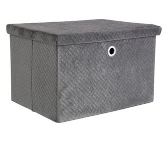 4 darabos Averill szürke bársony tárolódoboz készlet 40x30x25 cm