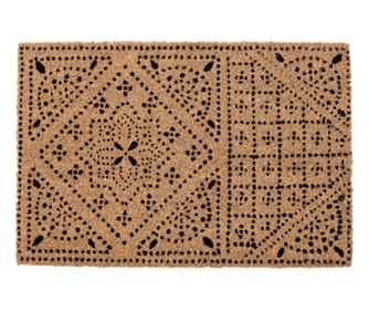 Wytrzymała mata wejściowa z włókna kokosowego i gumy Tribal Majolica 40x60 cm