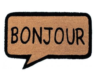 Mata wejściowa Bonjour z włókna kokosowego i gumy 40x60 cm