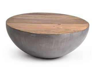 Lancaster szürke acél és barna fa dohányzóasztal 90x38 cm