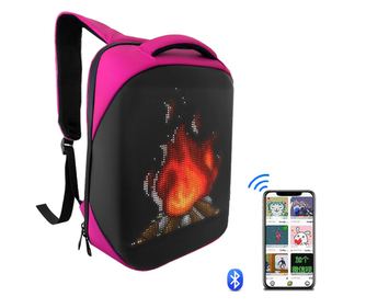 Rucsac Smart cu Display LED, WiFi, Waterproof, Antifurt, Aplicatie Dedicata iOS/Android, Port USB Extern, Mov