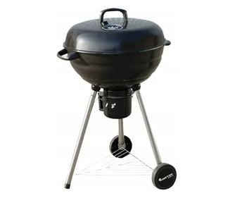 MasterGrill MG910 Ψησταριά Κάρβουνου, 46 cm, Εμαγιέ Χάλυβας, Δίσκος Στάχτης, 2 Τροχοί, Μαύρο/Ανοξείδωτο Ατσάλι