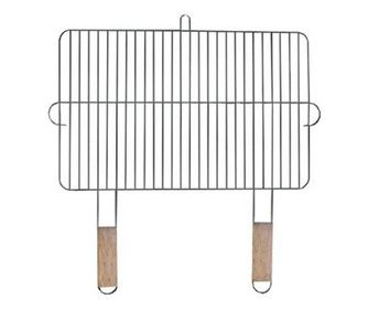 MasterGrill MG255 Μεταλλική Ψησταριά BBQ, 2 Ξύλινες Λαβές, Μέγεθος Σχάρας 54 x 34 cm, Ανοξείδωτο Ατσάλι/Καφέ