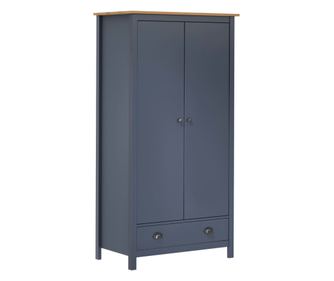 Ντουλάπα Δίφυλλη Hill Range, Γκρι, 89x50x170 εκ., Μασίφ Ξύλο Πεύκου