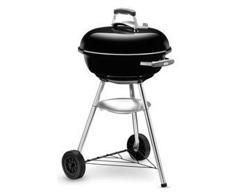 Барбекю на дървени въглища Weber Compact 1221004, 47 см, Контейнер за пепел, Регулатор за въздух, 2 гумени колела, 2 ненагряващи