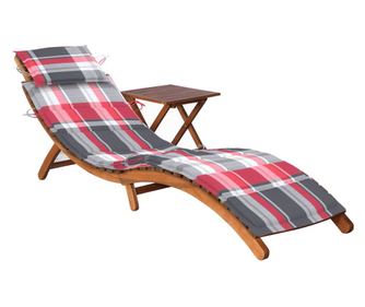 Acacia tmrfbl kszlt kerti napozgy asztallal s prnval